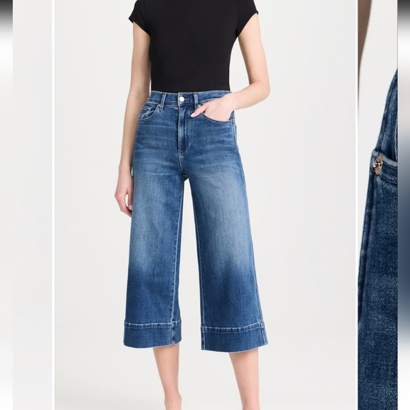Le Jean | Rosie Wide Leg High Rise Crop Culotte Jeans Size 27 - Picture 2 of 9